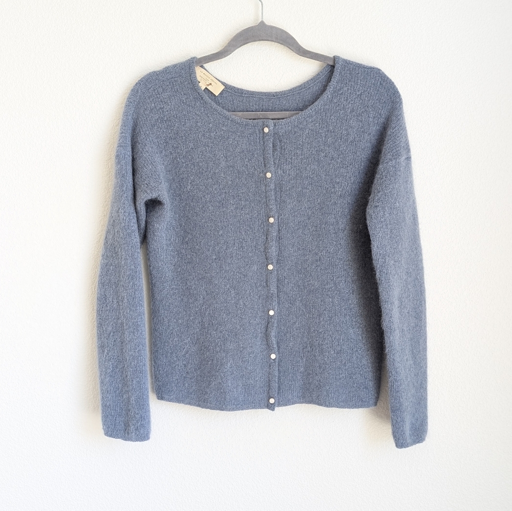 Sezane French Blue Gaspard Cardigan Sweater